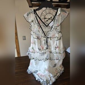 Alice McCall White Floral Ruffle Romper